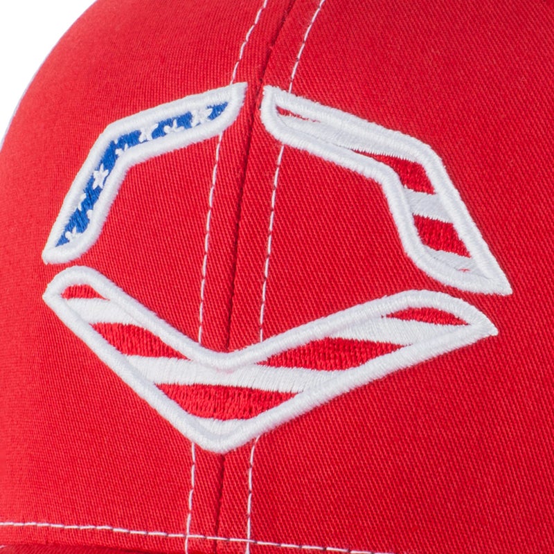 EvoShield Mens USA Snapback Trucker, Red/White - Image 3